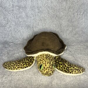 Wild Republic Sea Turtle Brown Green Spotted 13" Realistic Plush Stuffed Animal